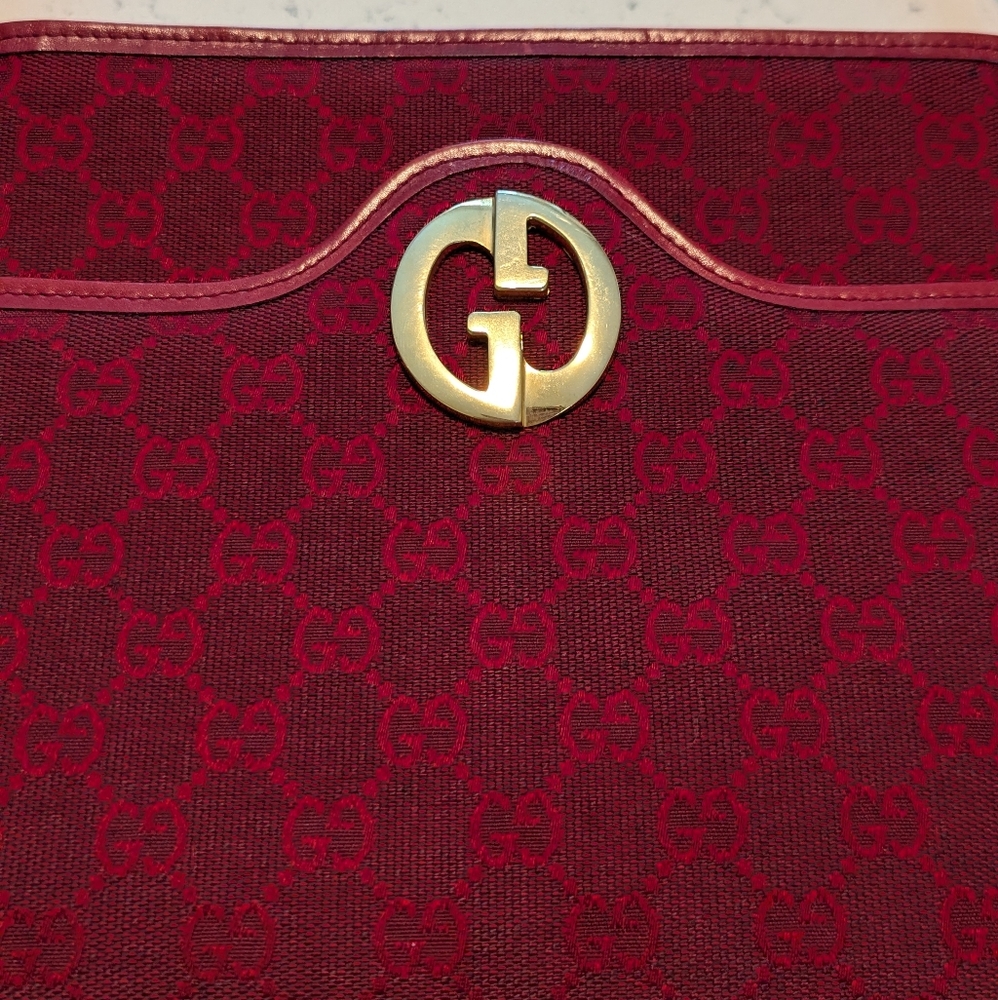 ❌ SOLD ❌ Dark red vintage Gucci 1973 shoulder bag - with dust bag - Picture 4 of 17